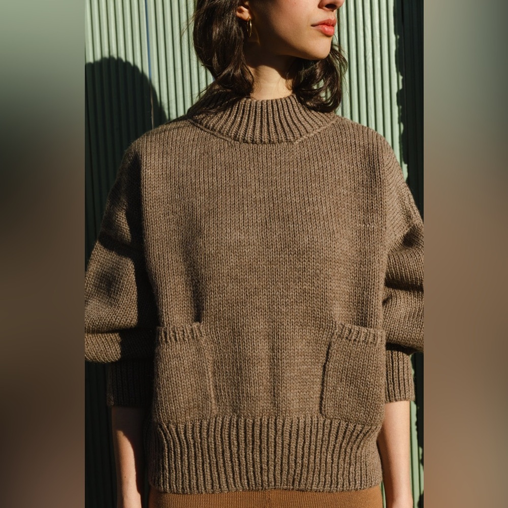 Jaggery London Rosa Sweater Highland Wool Walnut Brown Size 2 - Picture 2 of 7